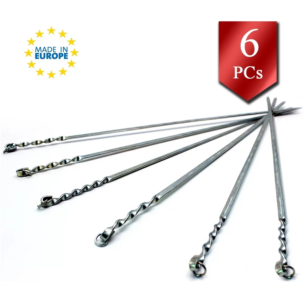 Grilling Skewers, Stainless Steel BBQ Skewers Set, Shish Kabob Skewers Set, Grill Tools, Hand Forged Sticks for Grilling