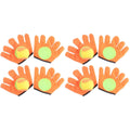 12 Pcs in 1 Set Outdoor Sports Toy Children Stick Ball and Plush Catch Glove Set for Preschool Home Kids(Orange Gloves, 2 Pair Gloves and 2 Plush Ball)