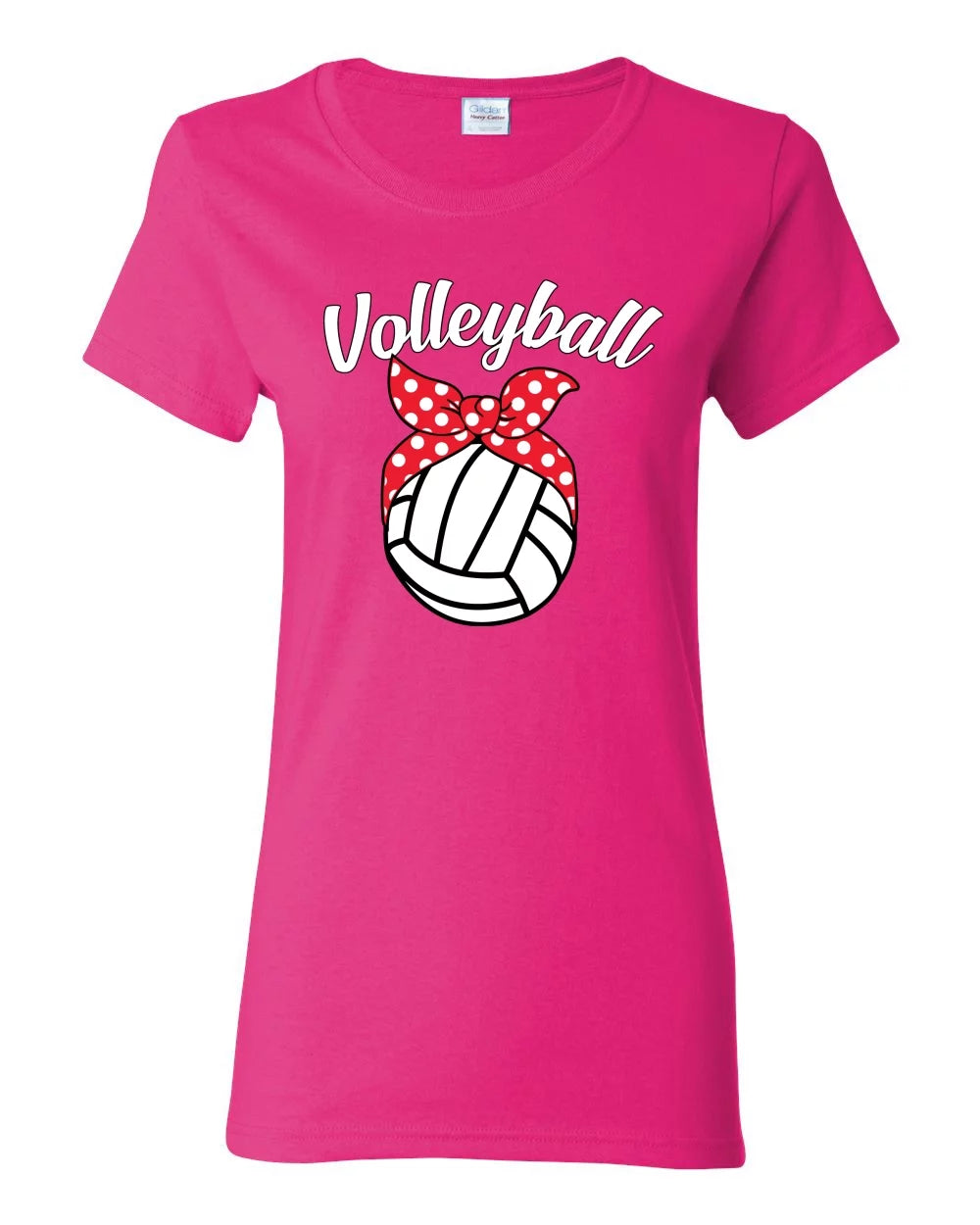 Wild Bobby, Volleyball Mom Cute Bow Ribbon Ball, Mother's Day, Women Graphic T-Shirt, Fuschia, Large