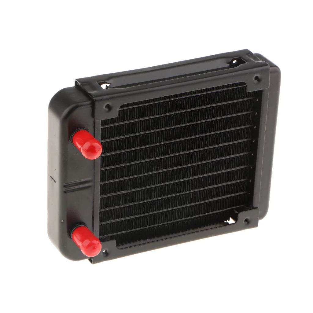 PC Cooling , G1/4inch Straight 120MM Aluminum Computer Water Cooling 10 Tubes Heat Exchanger CPU Heat Sink