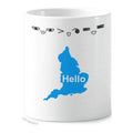 United Kingdom Outline Hello Greeting Toothbrush Mug Cup Cartoon Lovely Pen Holder