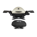 Weber Q 2200 Gas Grill (LP Gas, Titanium) with Grill Cover