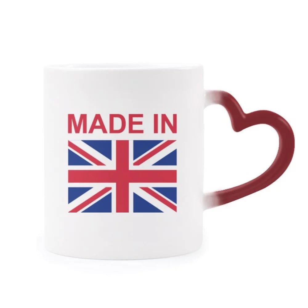 United Kingdom Country Love Heat Sensitive Mug Red Color Changing Stoneware Cup