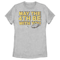 Women's Star Wars Millennium Falcon May the 4th Be With You  Graphic Tee Athletic Heather Medium