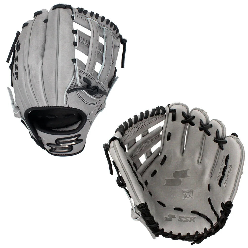 SSK Z9 Maestro 11.75 Infield Baseball Glove Z9-1175GRYBLK3