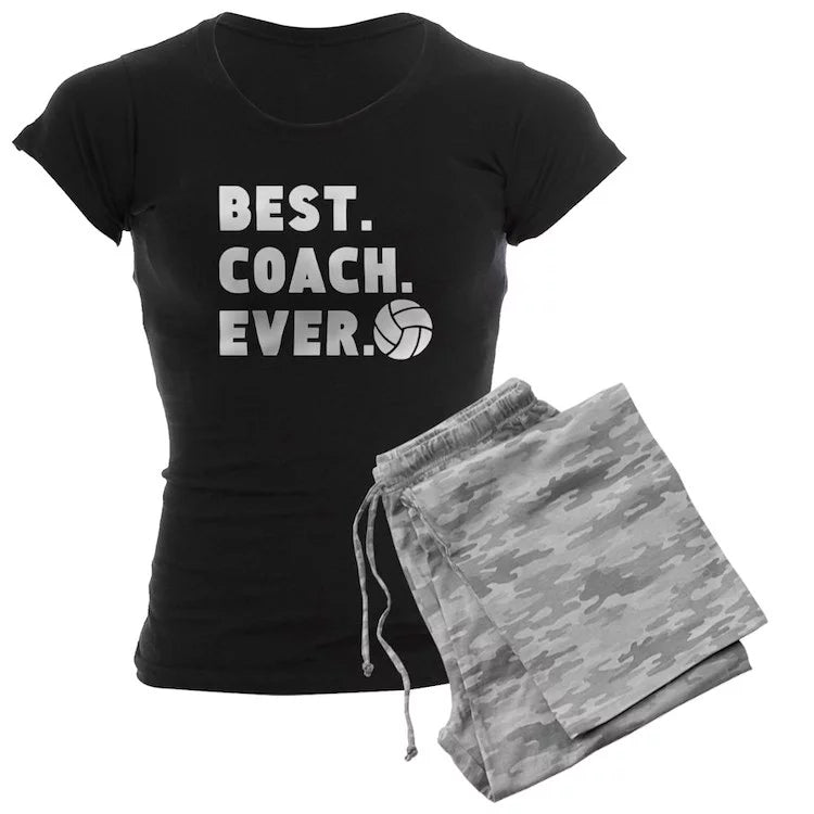 CafePress - Best Coach Ever Volleyball Pajamas - Women's Dark Pajamas