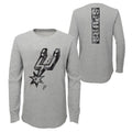 Outerstuff NBA Youth (8-20) San Antonio Spurs Black Out Waffle Knit Thermal Shirt