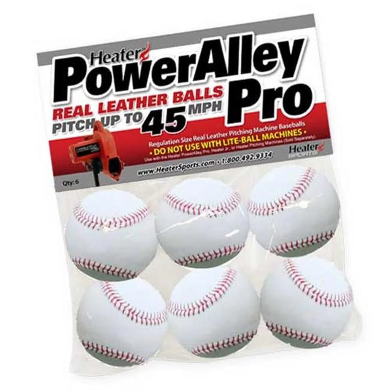 Heater Poweralley White Leather Balls, 6 Pack