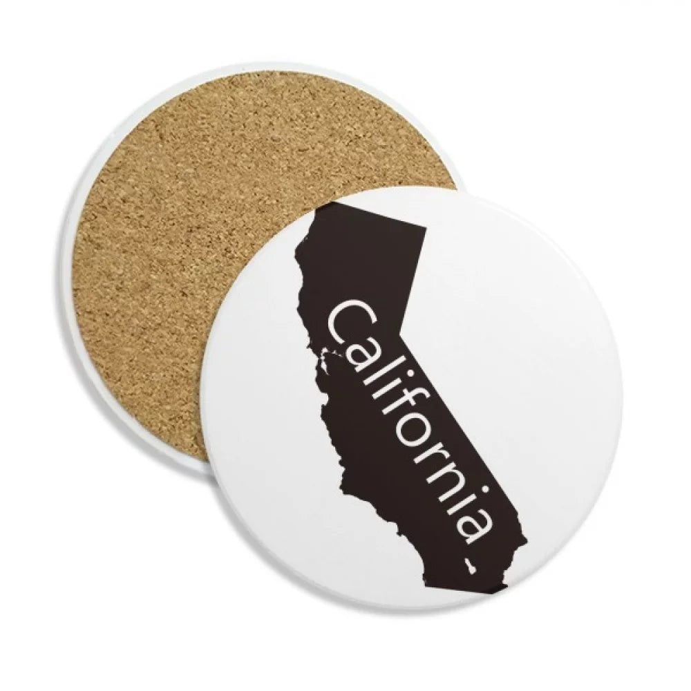 The United States California Map Outline Coaster Cup Mug Tabletop Protection Absorbent Stone