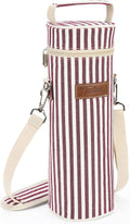 Single Wine Cooler Bags - Insulated & Padded Portable Wine Gift Tote For Travel, BYOB Restaurant, Wine Tasting, Party, Great Gift For Wine Lover, Wine Stripe