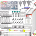 Saltwater Lures Surf Fishing Tackle Box Kit, 161pcs Ocean Beach Fishing Equipment Accessories Fishing Bait Rigs Lures Wire Line Monnow Hooks Swivels