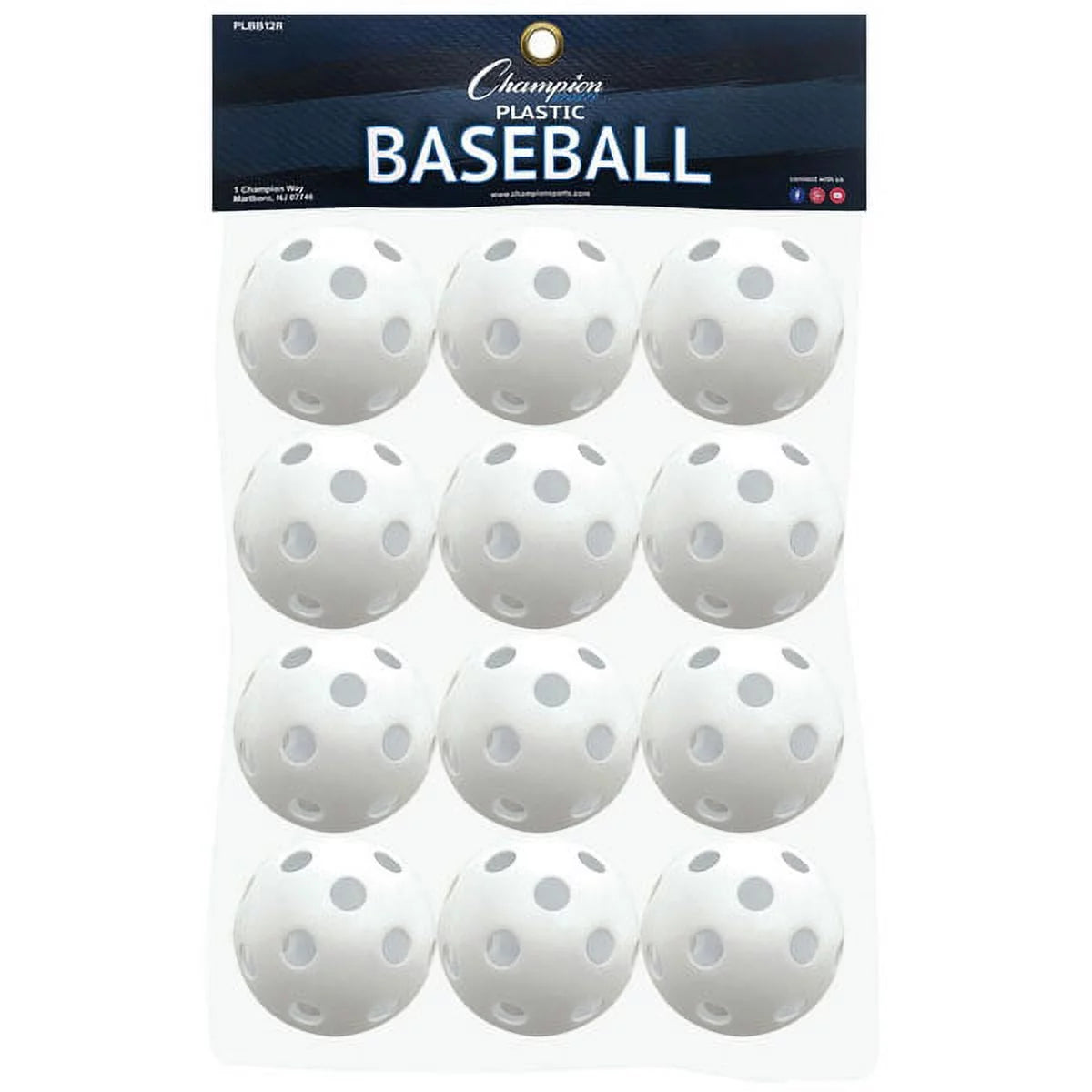 Champion Sports Plastic Baseball Retail Pack/12