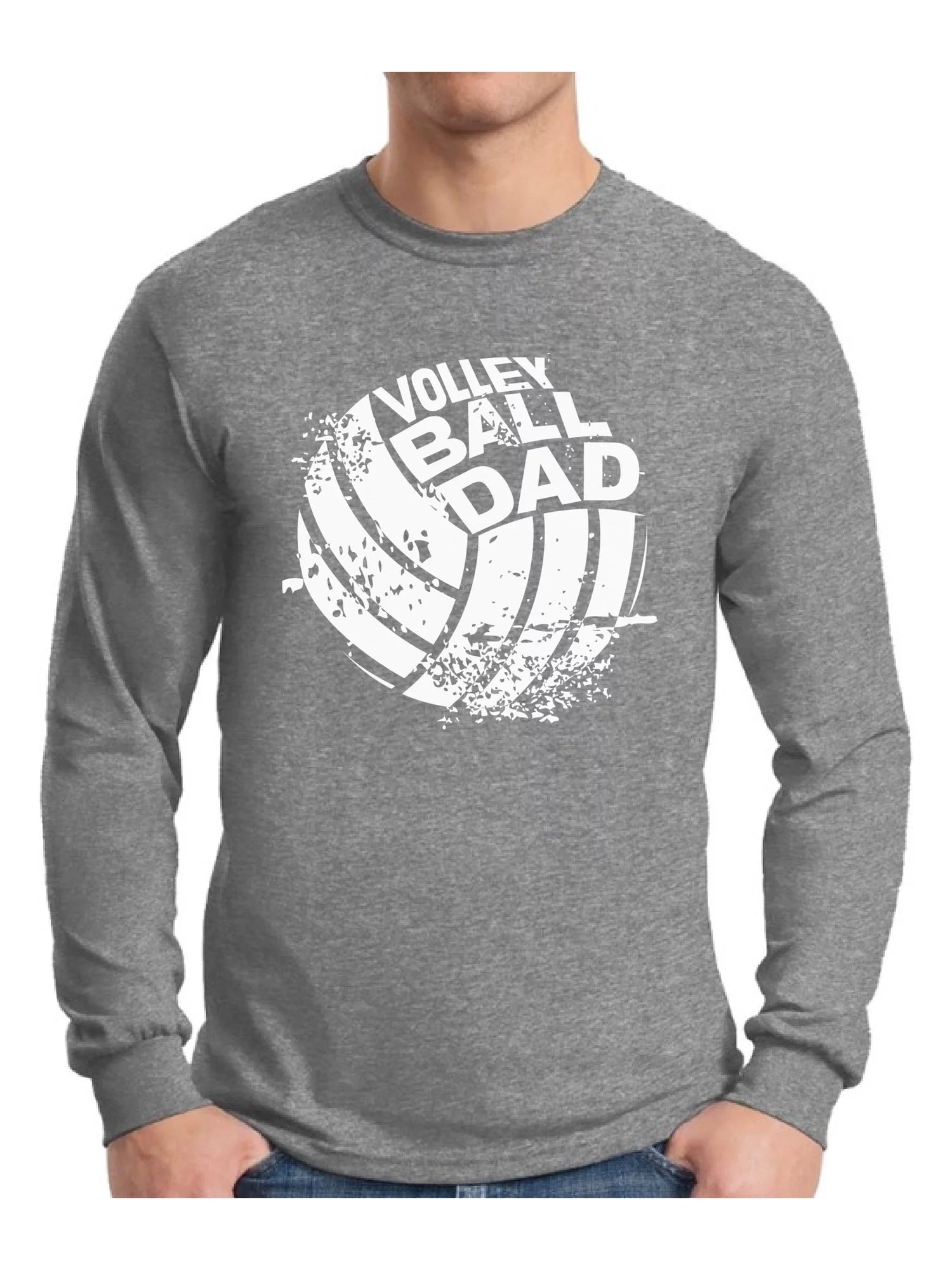 Awkward Styles Men's Volleyball Dad Graphic Long Sleeve T-shirt Tops Vintage Father`s Day Gift for Sport Dad