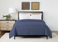 St. James Home Velvet Trim Microfiber Bed Blanket, Navy, Twin