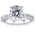 Pompeii 3 1/2Ct Diamond Eternity Engagement Ring Lab Grown 14k White Gold (G/H,VS1)