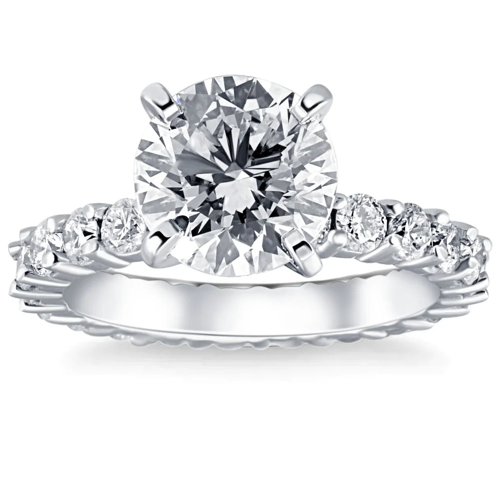 Pompeii 3 1/2Ct Diamond Eternity Engagement Ring Lab Grown 14k White Gold (G/H,VS1)