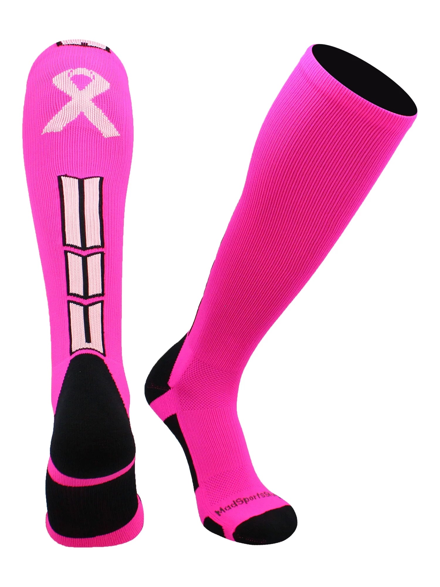 Triumph Pink Ribbon Awareness OTC Socks (Neon Pink/Pale Pink, Large)