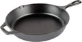 Lodge L8SK3 10 Round Cast Iron Seasoned Chef Skillet with Black Hot Handle Holder