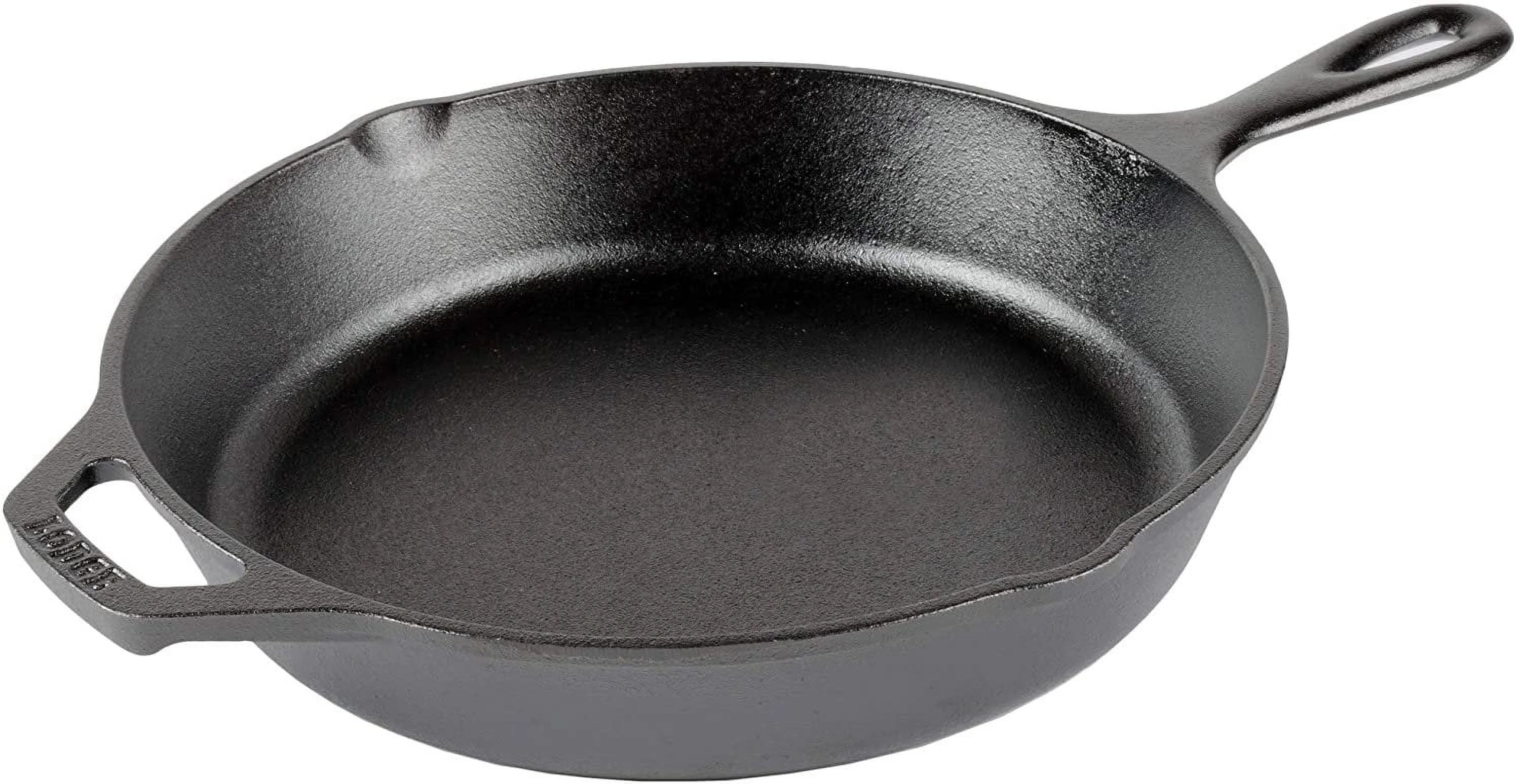 Lodge L8SK3 10 Round Cast Iron Seasoned Chef Skillet with Black Hot Handle Holder