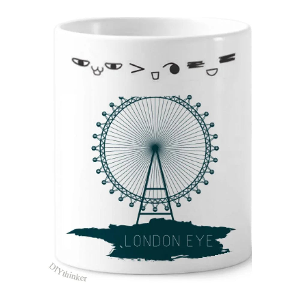 Britain UK London Eye United Kingdom Toothbrush Mug Cup Cartoon Lovely Pen Holder
