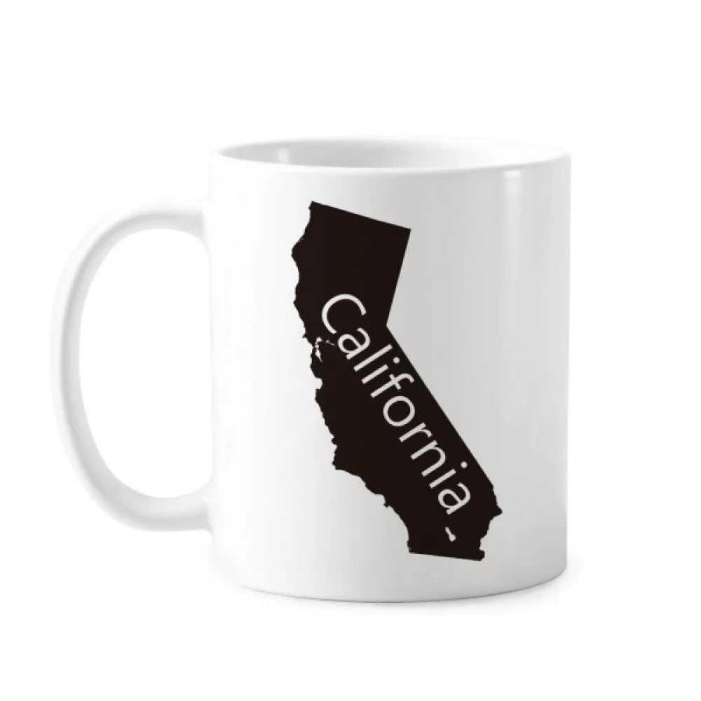The United States California Map Outline Mug Pottery Cerac Coffee Porcelain Cup Tableware