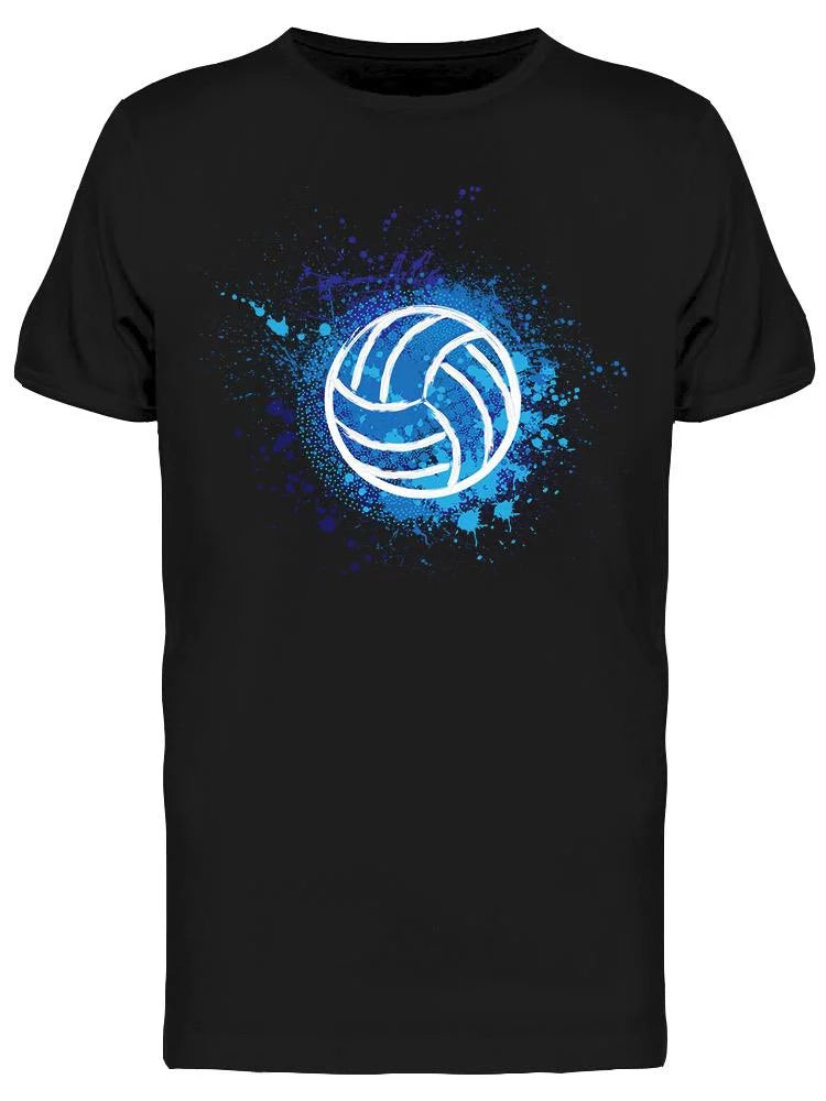 Volleyball With Blue Splashes  T-Shirt Men -Image by Shutterstock, Male 3X-Large