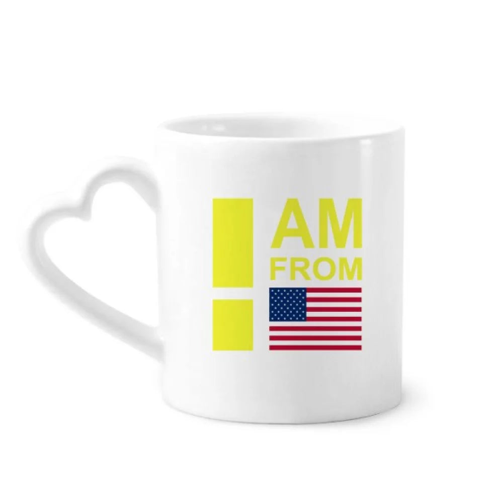 I Am From United States Art Deco Fashion Mug Coffee Cerac Drinkware Glass Heart Cup