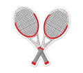 Party Central Club Pack of 12 Red and White Tennis Racquet Cutouts 10