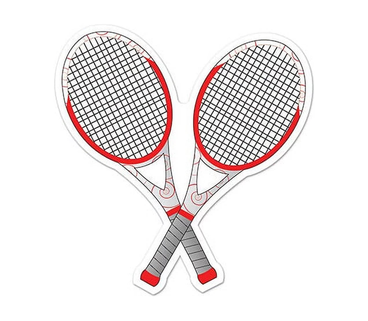 Party Central Club Pack of 12 Red and White Tennis Racquet Cutouts 10