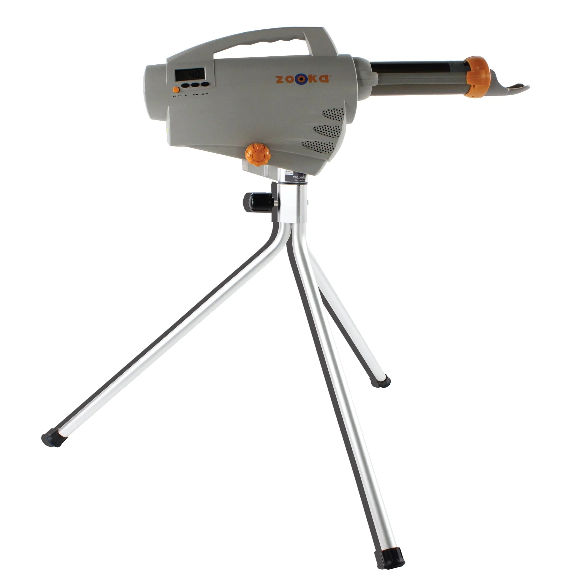 Zooka ZS720 Baseball Pitching Machine - Tall Telescoping Tripod - Cordless Battery Powered Pitching Machines for Youth Baseball - Adjustable Pitching Machine Baseballs - Throws Balls 10-50 MPH