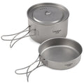 Lixada 2pcs Camping Cookware SetPot Pan Cooking Set with Foldable Handles Mesh Carry Bag