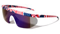 Men USA Patriotic Sport Wrap Around Sunglasses One Piece Lens Robot UV400 Sport Mirror Volleyball