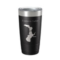 Eastern Lake Map Tumbler Travel Mug Insulated Laser Engraved Coffee Cup Florida 20 oz Black
