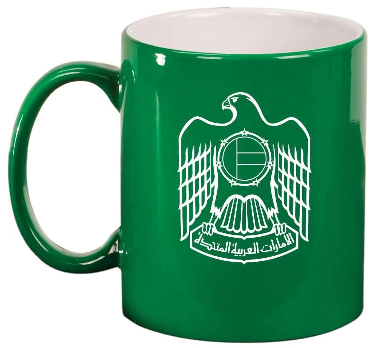 United Arab Emirates Eagle Ceramic Coffee Mug Tea Cup Gift (11oz Green)