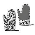 XMXT 2 Pcs Silicone Oven Mitts, Zebra Monochrome Print Thickened Non-Slip BBQ Gloves, Multicolor