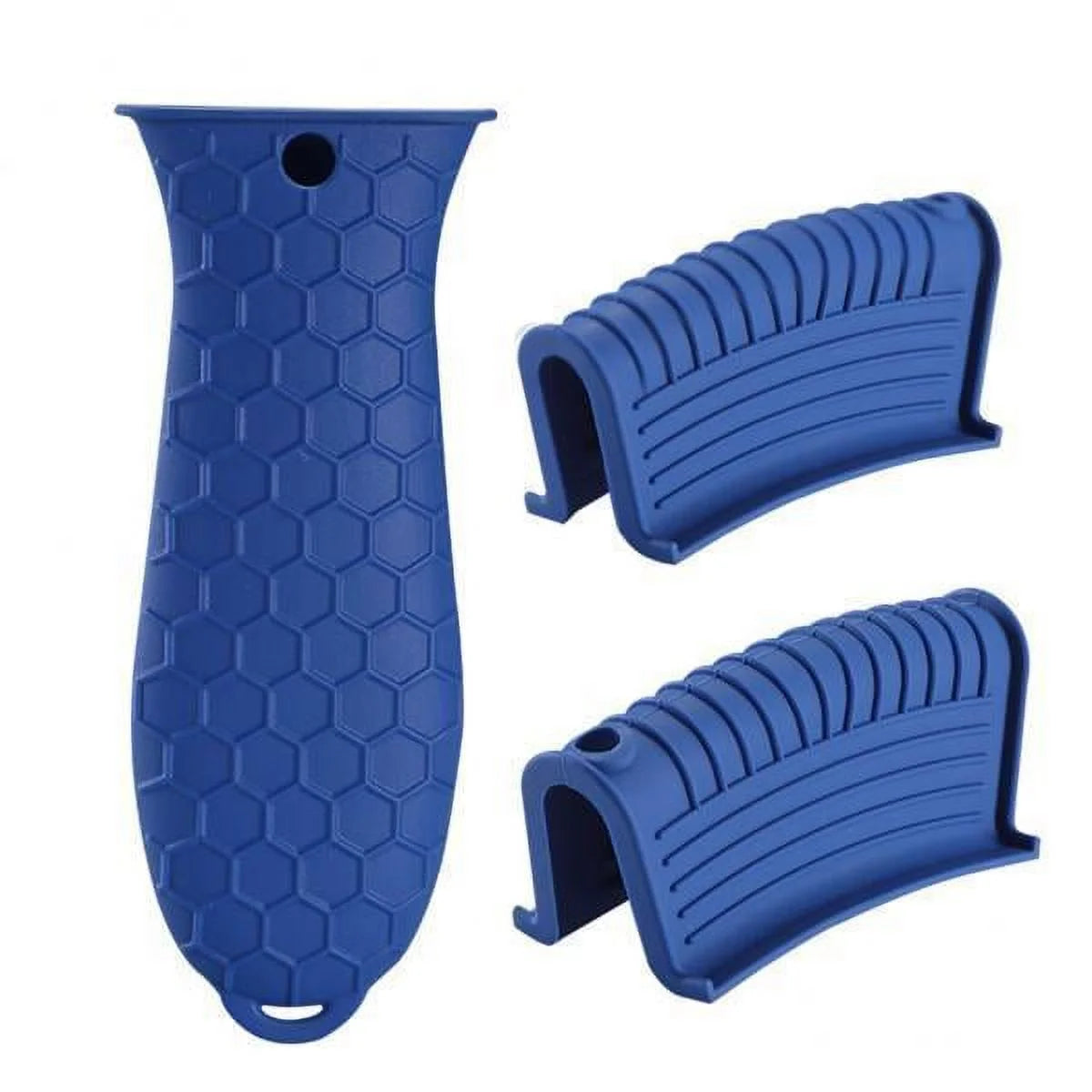 Baoblaze 6X 3 Pack Silicone Pot Sleeves Frying Pan Handle Removable Rubber Cover Blue