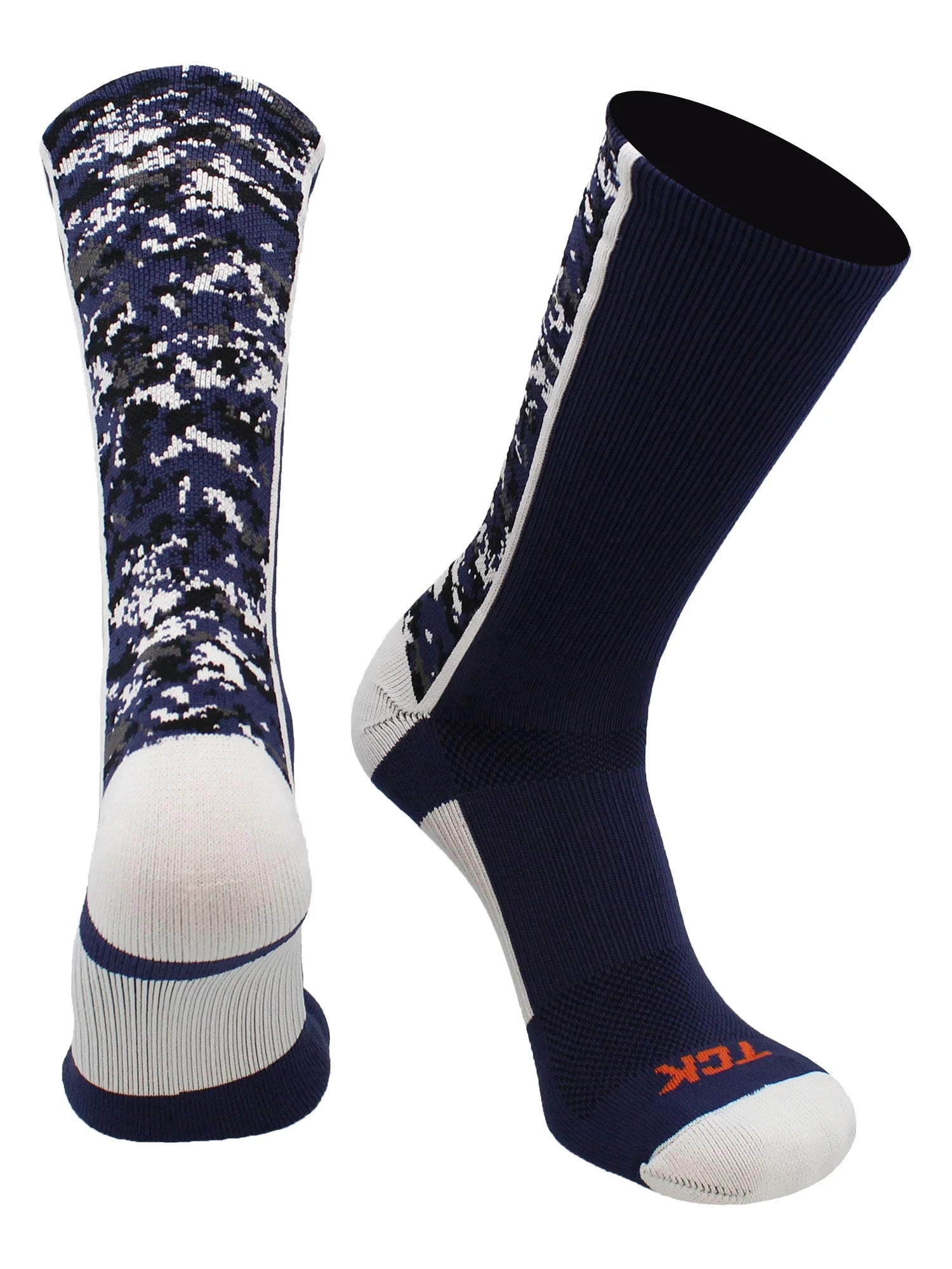 Digital Camo Crew Socks (Navy/White, Large)