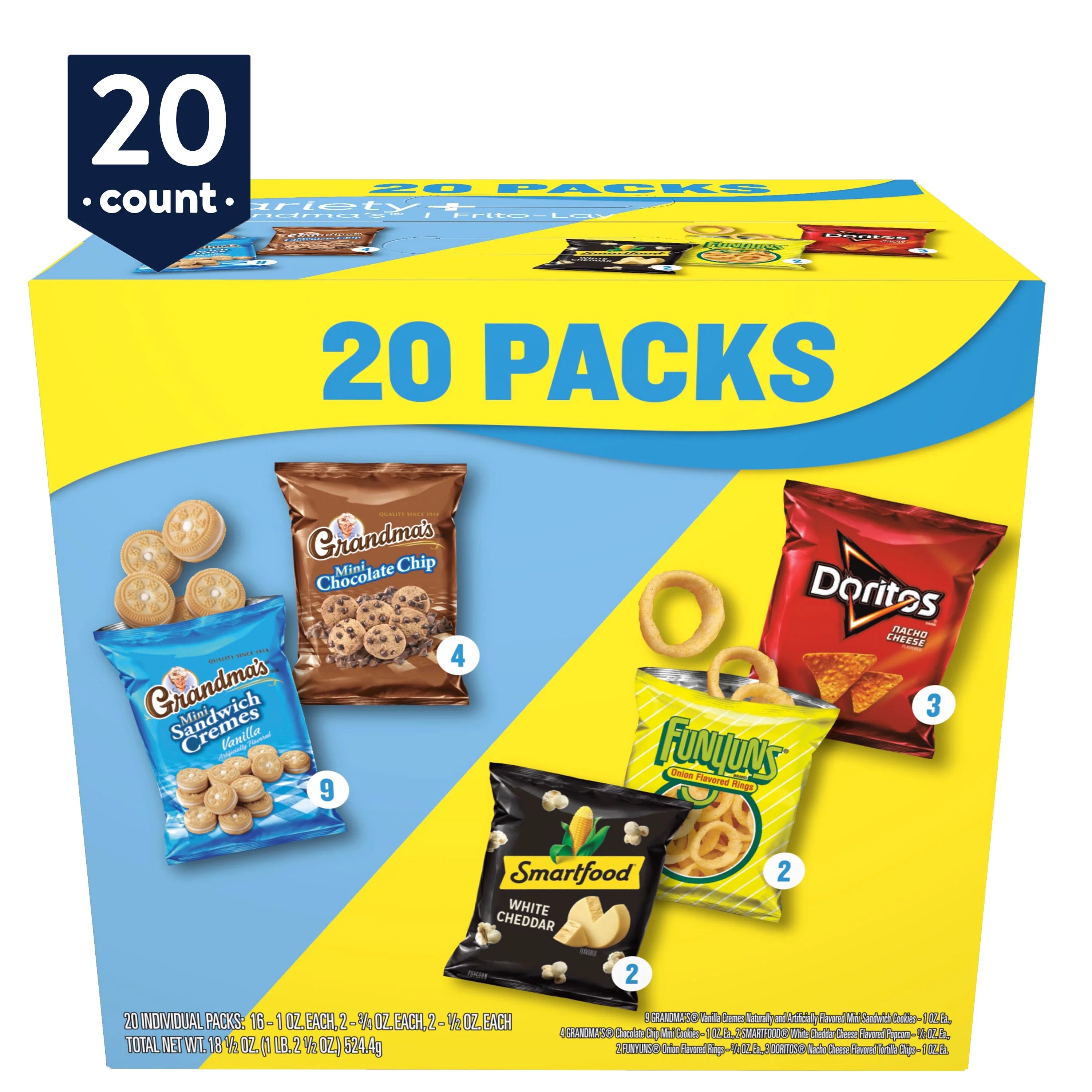 Frito-Lay Grandma's & Frito Mix Variety Pack Snack Chips, 20 Count Multipack