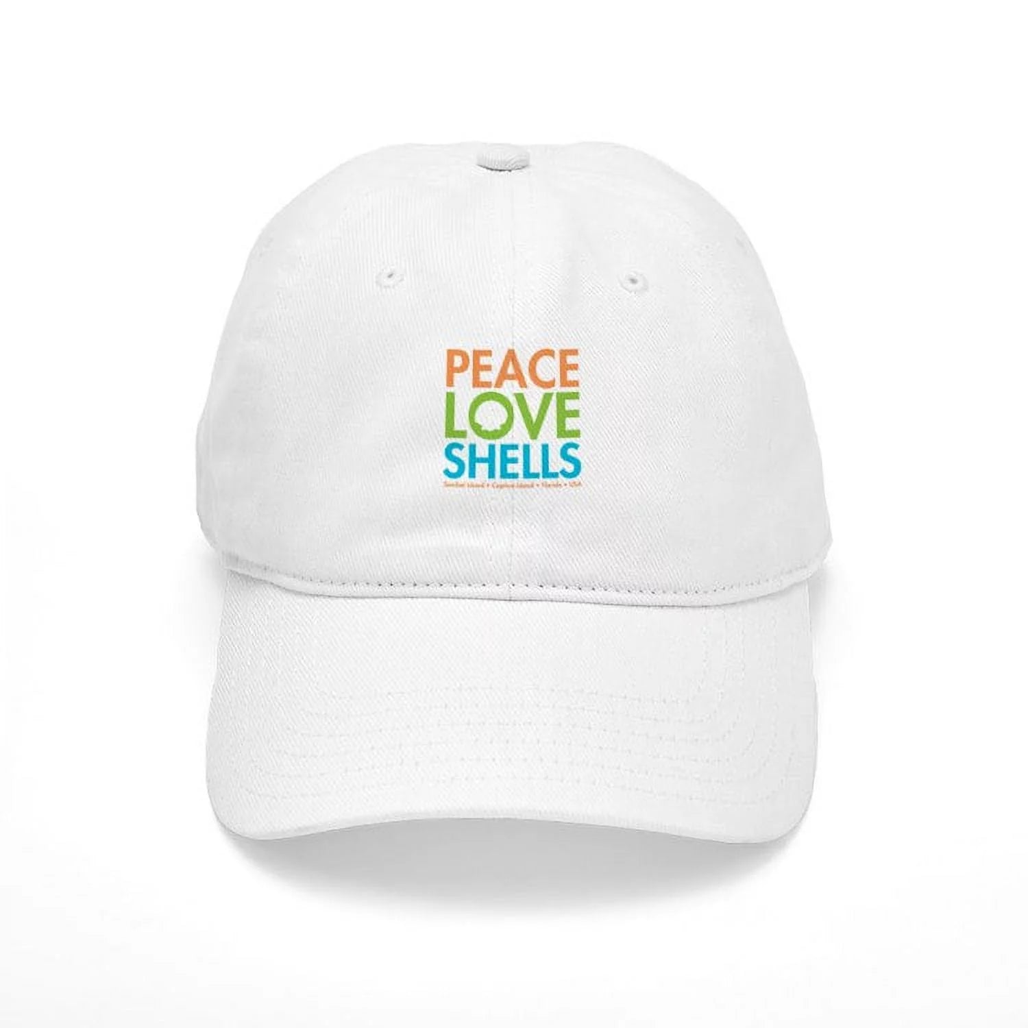 CafePress - Peace Love Shells Cap - Printed Adjustable Cotton Canvas Baseball Hat