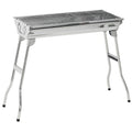 Outsunny Portable Charcoal Grill, Stainless Steel Folding Outdoor BBQ Grill for Backyard Cooking, Camping, Picnic, Party, Tailgating and Travel with Pan, Grill Rack, Shelves, Hooks