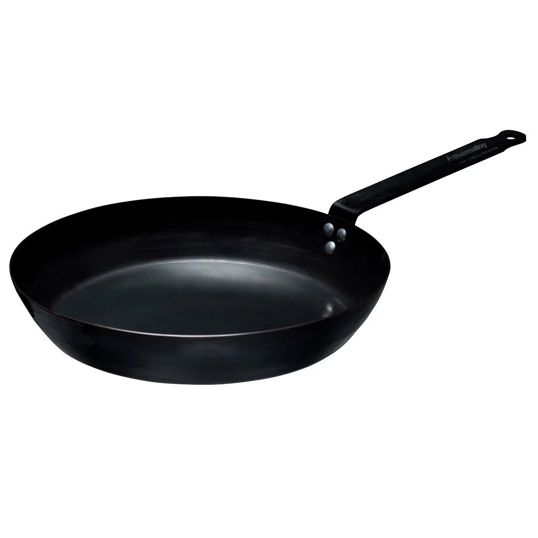 Browne Foodservice Thermalloy Black Carbon Steel Fry Pan | 10.2