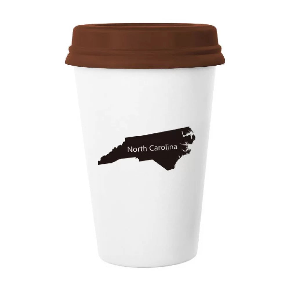 The United States North Map Outline Mug Coffee Drinking Glass Pottery Cerac Cup Lid