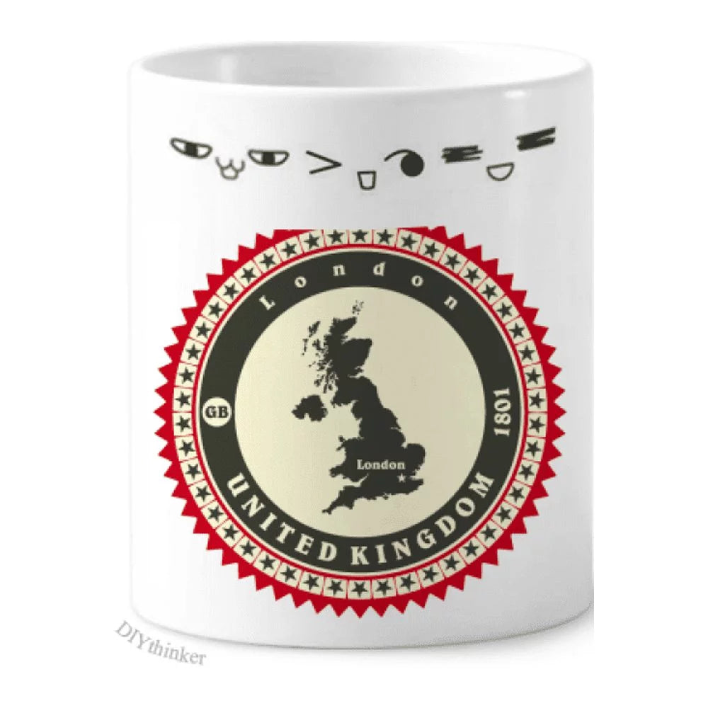 London UK United Kingdom Britain Country Map Toothbrush Mug Cup Cartoon Lovely Pen Holder