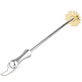 The Sage Owl Grill Scraper Cleaning Tool with Long Handle - for Hot Grates. Brass 5 in 1 Grill Cleaner with a 17 Long Handle, Works with Most Any Design, Brand and Style of Grill