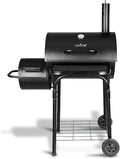 Open Box NutriChef Kitchen Charcoal Grill Offset Smoker Portable SLCSG20 - Black