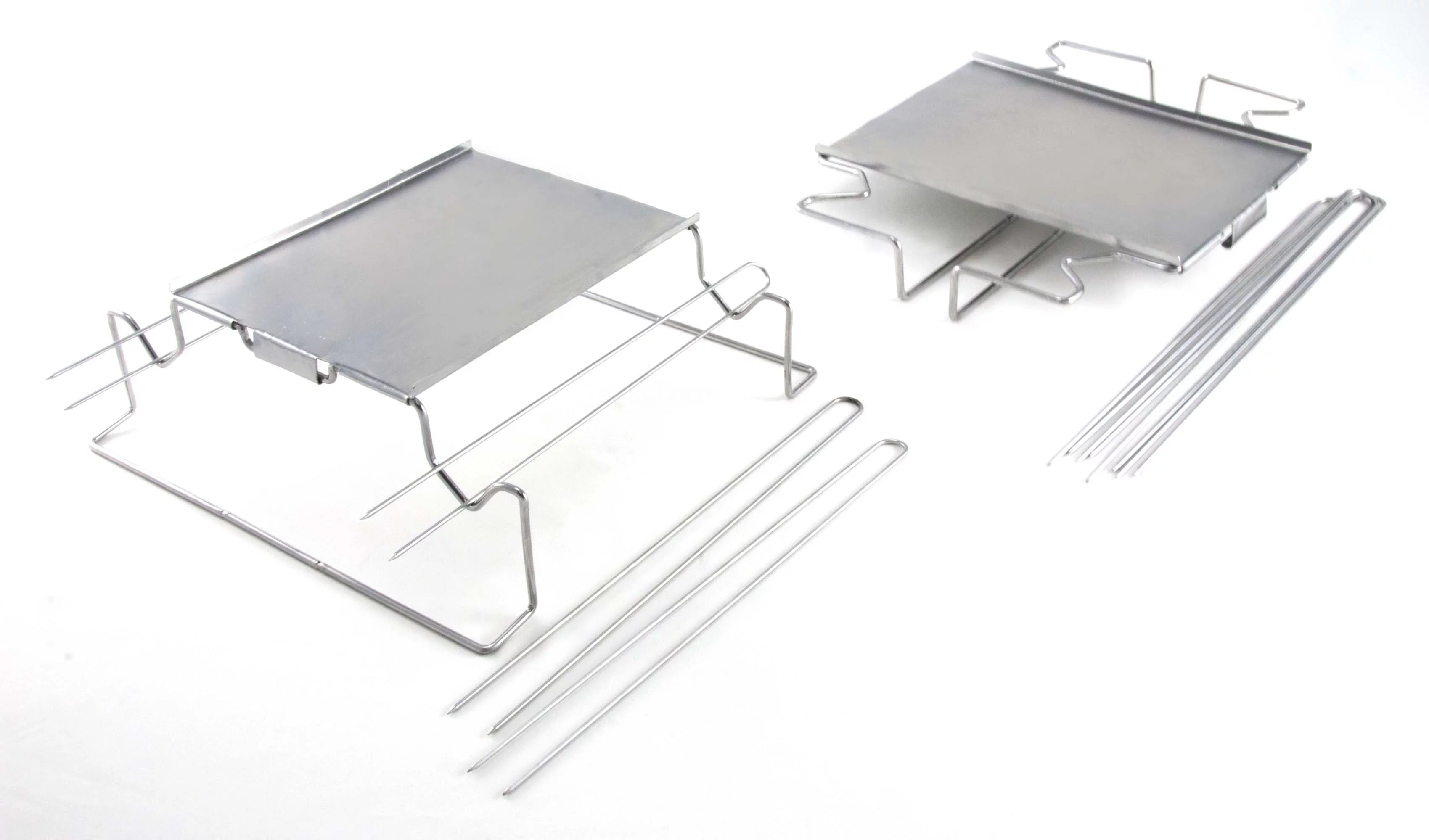 The Charcoal Companion Stainless Steel S'mores Folding Roasting Rack Set for use on Grill or BBQ, CC3131