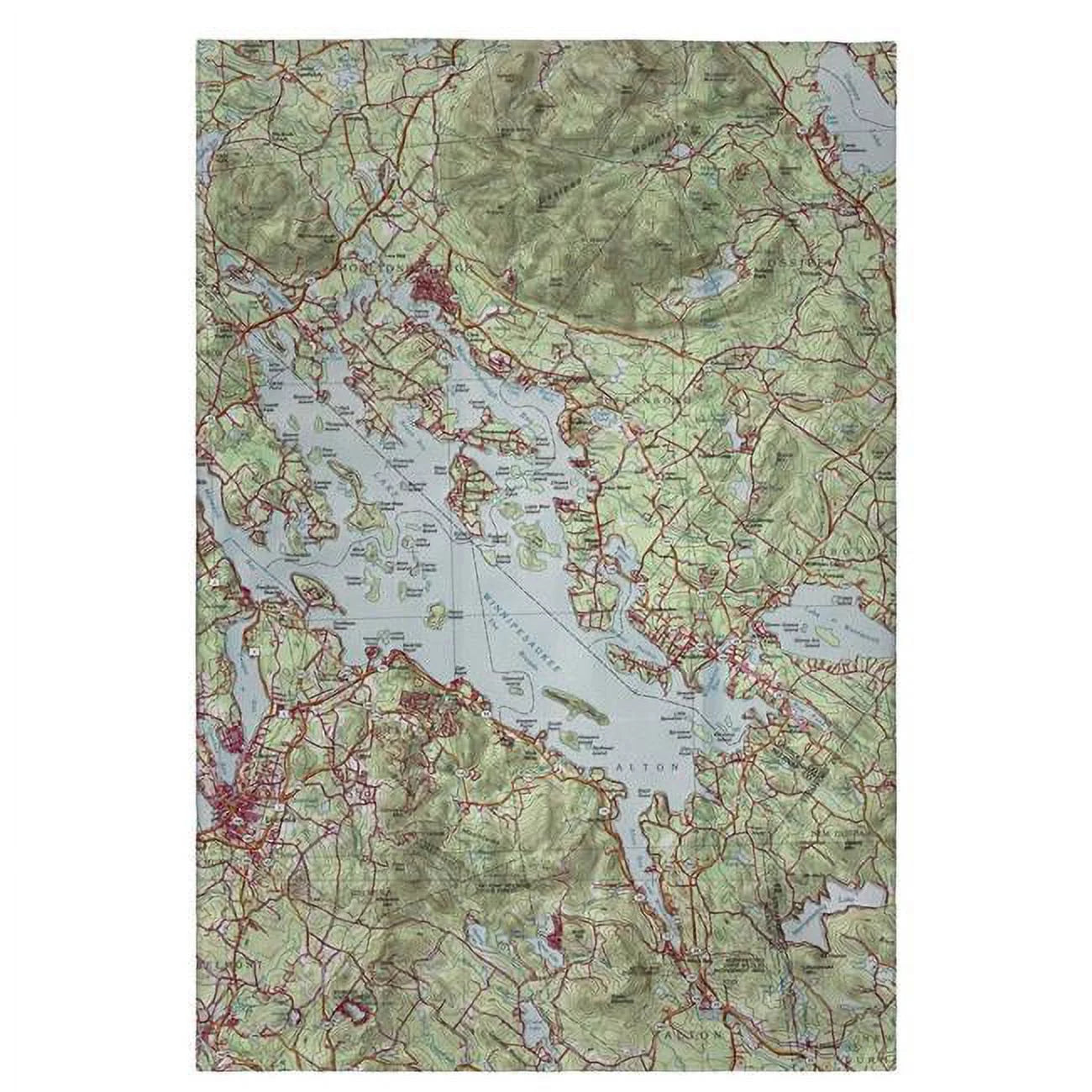 Betsy Drake GT967 20 x 20 in. Lake Winnipesaukee, NH Nautical Map Guest Towel