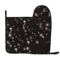 XMXY Oven Mitts and Pot Holders 2 Pcs Sets, Snow Snowflake Heat Resistant Silicone Cooking Gloves for Grill Baking BBQ Kitchen Decor