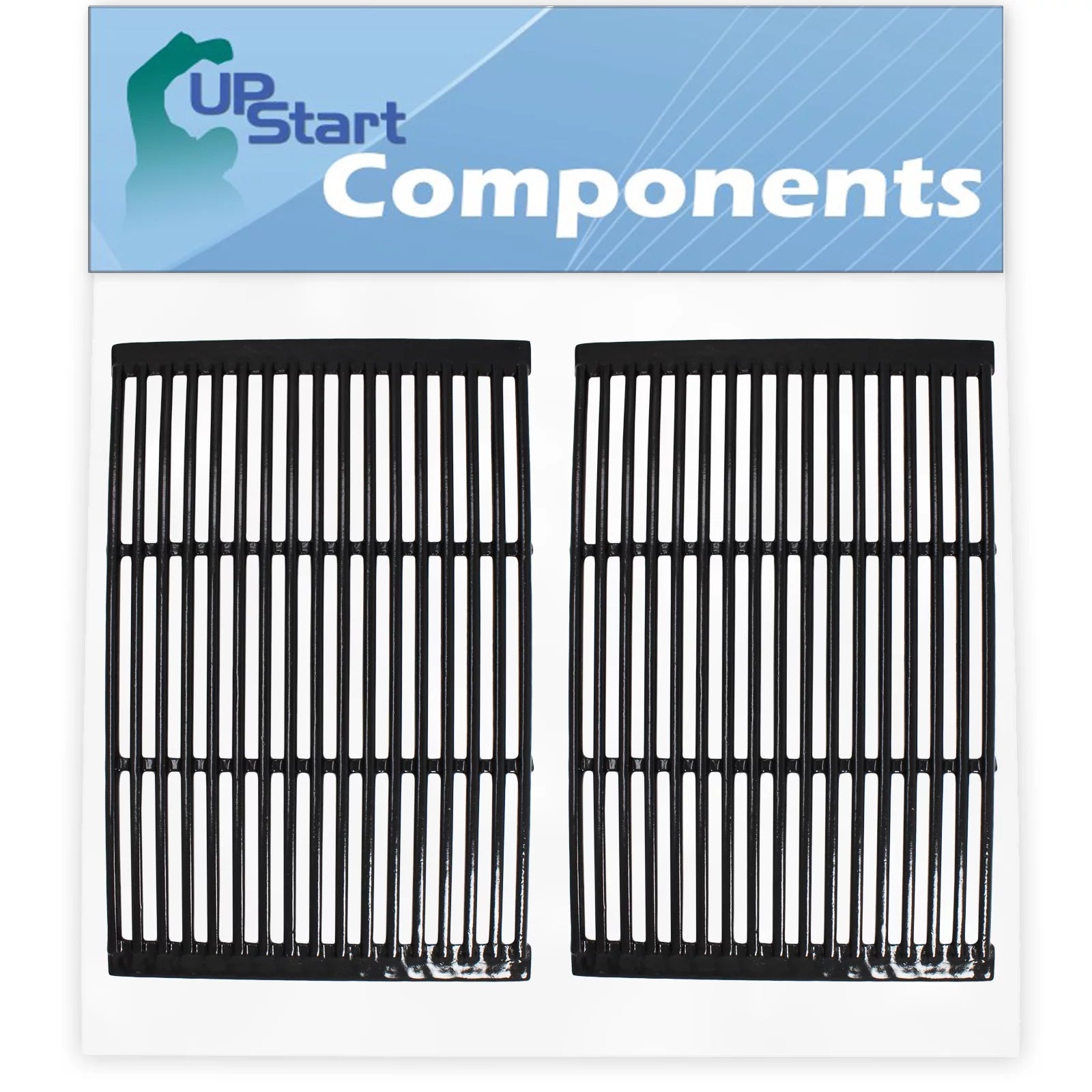 2-Pack BBQ Grill Cooking Grates Replacement Parts for Charmglow 810-7440-S - Compatible Barbeque Porcelain Enameled Cast Iron Grid 19