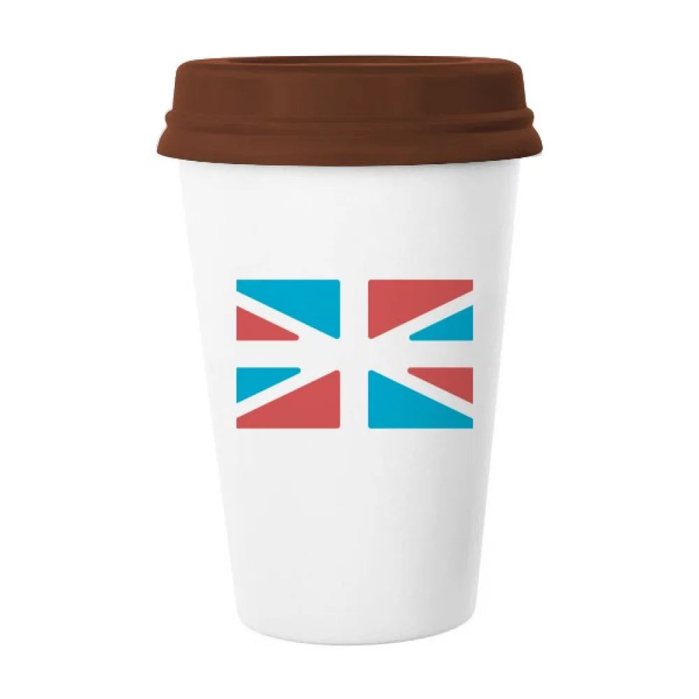 United Kingdom Flag Retro Style Mug Coffee Drinking Glass Pottery Cerac Cup Lid